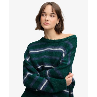 Pull Maille Rayée Coupe Décontractée SUPERDRY