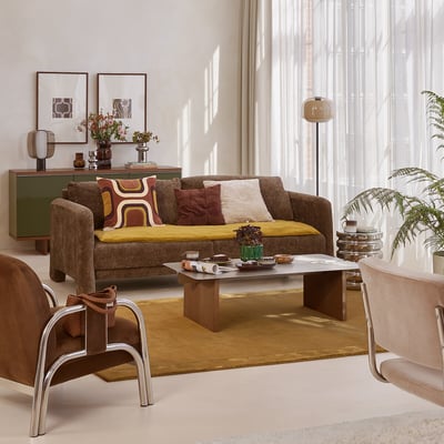 Folt Brushed Steel and Oak Veneer Rectangular Coffee Table LA REDOUTE INTERIEURS