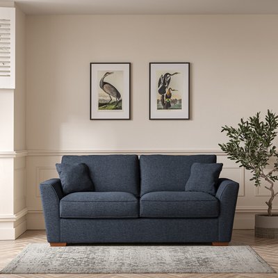 Florence Soft Brushed 3 Seater Sofa with Dark Brown Wood Legs SO'HOME
