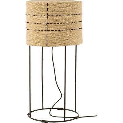 Lampe tressée naturel et  pied métal ambiance chaleureuse RECOLLECTION