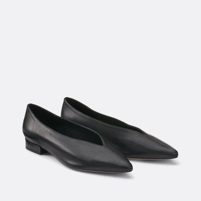Ballerine a punta con tacco piatto in pelle LA REDOUTE COLLECTIONS