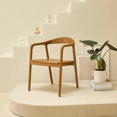 Chaise en bois de teck massif naturel  AMBRE BERAH GETAH