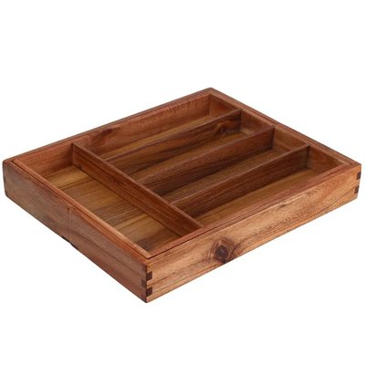 Range-couverts en bois d'acacia extensible 34x25-45x5cm WADIGA