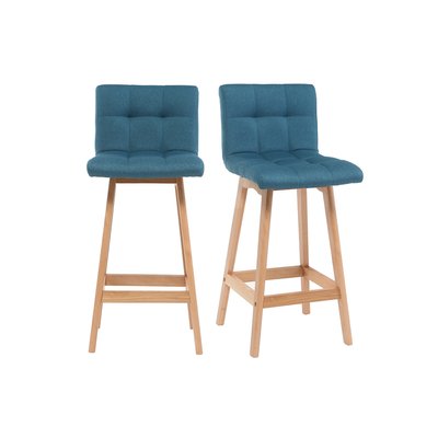 Tabourets de bar design pieds bois H65 cm (lot de 2) KLARIS MILIBOO