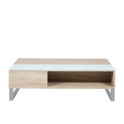 Table basse Azéla en verre et MDF avec plateaux relevable TOILINUX