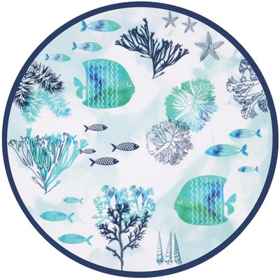 Plat de service rond en mélamine - Ø 35,5 cm - Caraïbes LES JARDINS DE LA COMTESSE