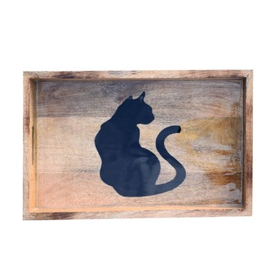 Plateau rectangulaire en bois 50x30 cm CHAT SNOOKY SENSEI MAISON