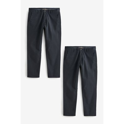 Pantalons chino droits extensible, lot de 2 NEXT