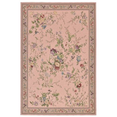 Tapis floral tissé à la machine avec bordure - Flomi THEKO