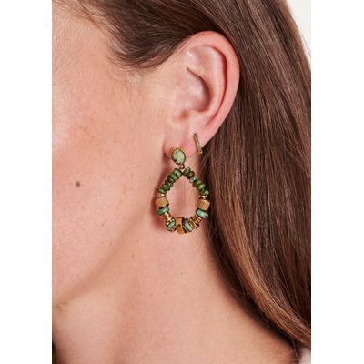 Boucles d'oreilles créoles à perles LA FEE MARABOUTEE