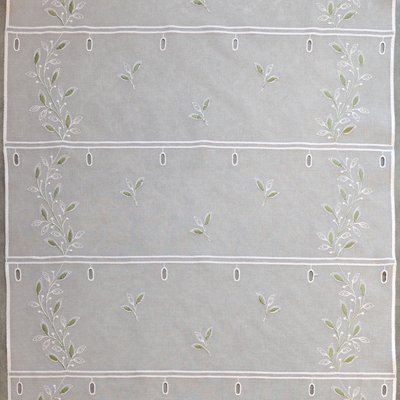 Voilage modulable brodé feuilles - QABANE HOME MAISON