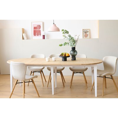 Table ronde 6 pieds fuseau D115 + 3 rallonges bois - VICTORIA HELLIN, DEPUIS 1862