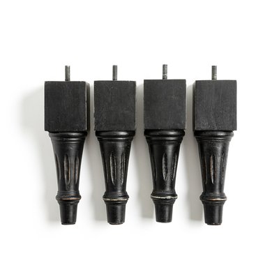 Lot de 4 pieds de sommier sculptés AM.PM