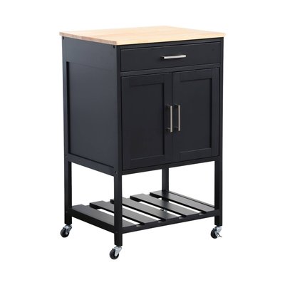 Desserte de cuisine plateau bois d'hévéa L56cm BENDOR SWEEEK