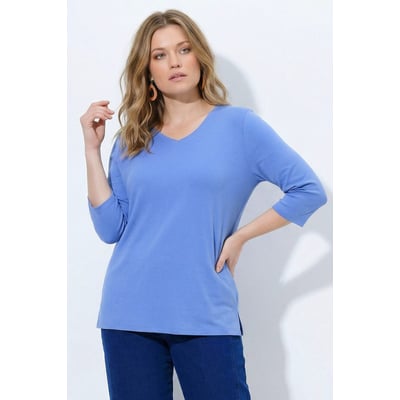 T-shirt V basic, classic, manches 3/4 ULLA POPKEN