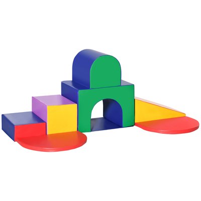 7 blocs de construction en mousse XXL - modules de motricité EPE PU multicolore HOMCOM