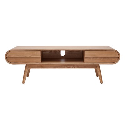 Meuble TV scandinave en bois clair 2 tiroirs L150 cm BALTIK MILIBOO