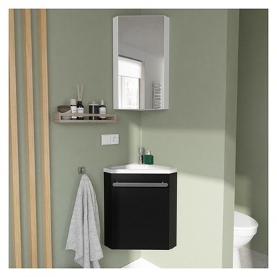 Lave-mains angle + armoire de toilette SKINO MOB IN