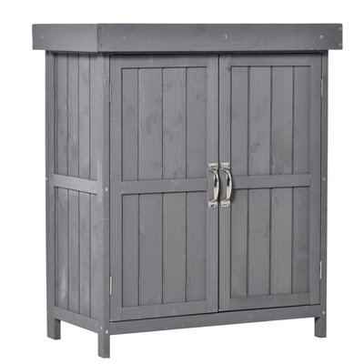 Armoire de jardin sur pied 2 portes étagère toit bitumé relevable OUTSUNNY