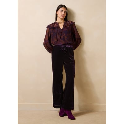 Pantalon large en velours lisse LA FEE MARABOUTEE