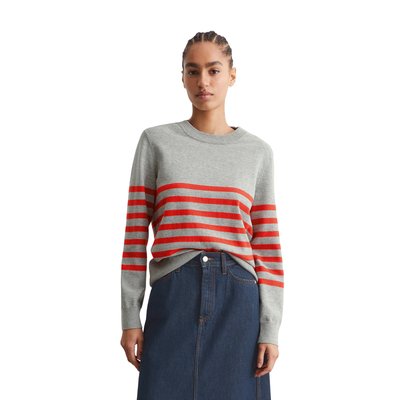 Pull-over en tricot rayé regular en Soft Cotton Stretch MARC O’POLO DENIM