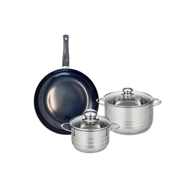Batterie 1 poêle 28cm + 2 faitouts 16/20cm PRIMA BRILLANT ELO
