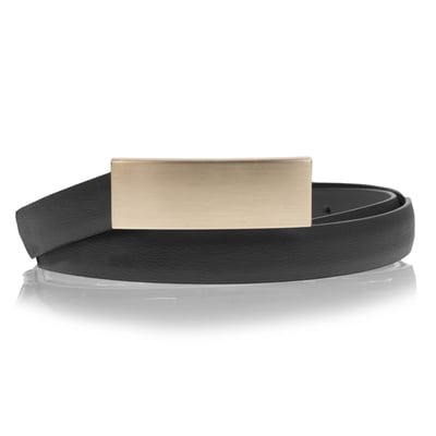 Ceinture fine à boucle rectangulaire dorée ISOTONER