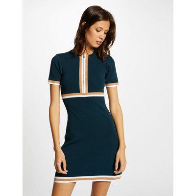 Robe ajustée zippée bandes contrastantes MORGAN
