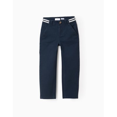 Pantalon Chino en Sergé avec Taille Rayée ZIPPY