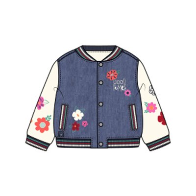 Veste en jean bicolore avec fermeture boutonnée BOBOLI