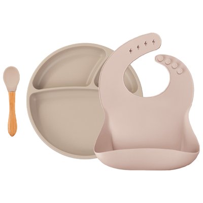Coffret repas comme un grand, Assiette Cuillère Bavoir MINIKOIOI