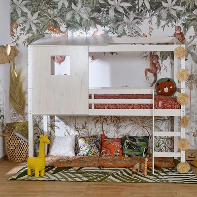 Lit cabane mi-hauteur Bois massif  ALMA AKITEN RETAIL