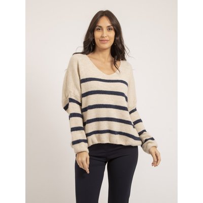 Pull Col V Rayures Klervi DONA LISA