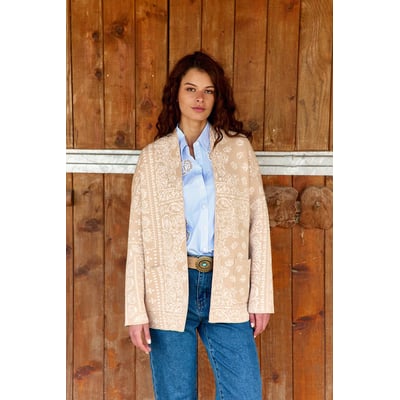 Damenstrickjacke MODENA mit Bandana-Print LA PETITE ETOILE
