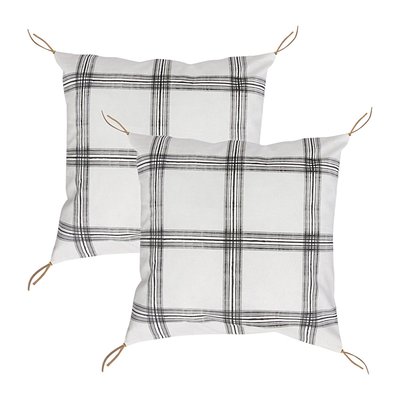Lot de 2 housses de coussin coton MADRAS FEBRONIE