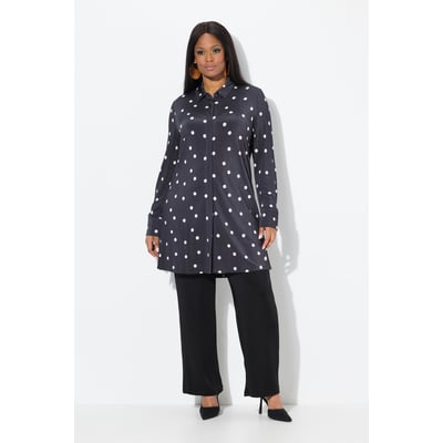 Chemisier long au tombé fluide. Motif pois. ULLA POPKEN