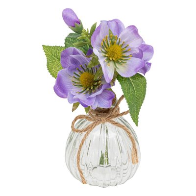 Composition vase et fleurs artificielles ATMOSPHERA