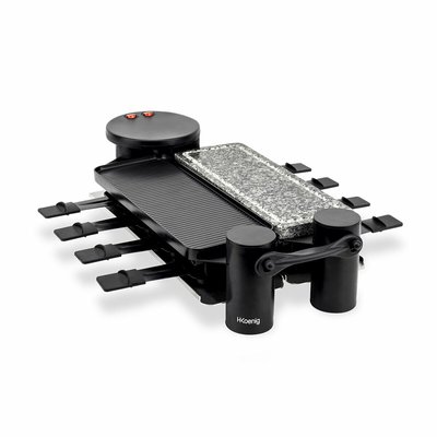 raclette, pierre à cuire et grill 8 personnes design convivial - rp360 H.KOENIG