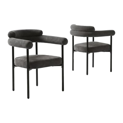 Lot de 2 chaises de salle à manger modernes en tissu, AKANJIB MEUBLES COSY
