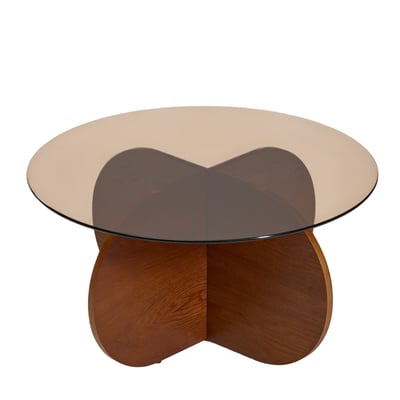 Table basse, verre trempé, ronde, RAUMA NORDLYS