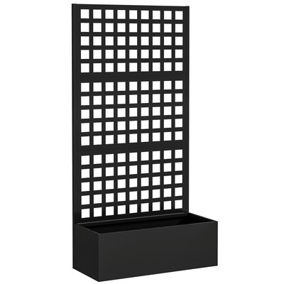 Jardinière treillis haut design H.178 cm acier thermolaqué noir OUTSUNNY
