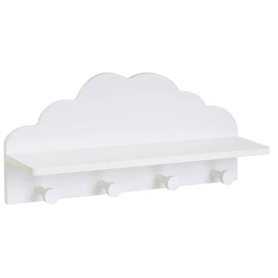 Portemanteau mural enfant blanc nuage 48x12x22cm WADIGA