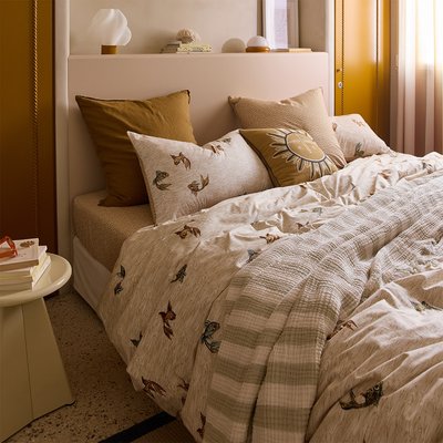 Housse de couette en percale de coton beige, MENORCA OLIVIER DESFORGES