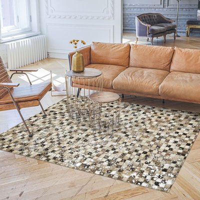 Tapis en cuir recyclé éclats és THE DECO FACTORY