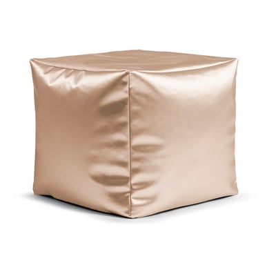 Pouf carré métalisé effet cuir METALICO MAGMA HEIMTEX