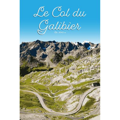Tableau Mural Illustration Col Du Galibier MONTAGNE CEANOTHE