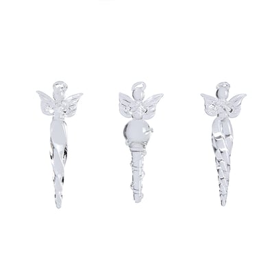 Set de 3 suspensions de noël fées en verre H15 NOËL SIA DECO