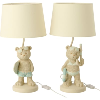 Lampe de table ours plage en résine, Lot de 2 RECOLLECTION