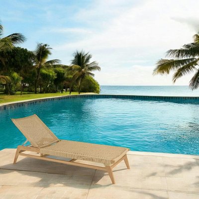 Transat teck et tressage couleur naturelle SUMMER PIER IMPORT