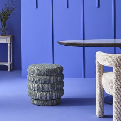 Pouf de table en tissu vert pivotant L46,5 cm - BIBENDUM SIGNATURE